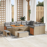 Casa si Gradina - Gradina si terasa - Mobilier exterior - Canapele si fotolii gradina - Set de Sofa de Gradina 12 Piese cu Pernite Bej Poliratan Acacia - Infinity.ro
