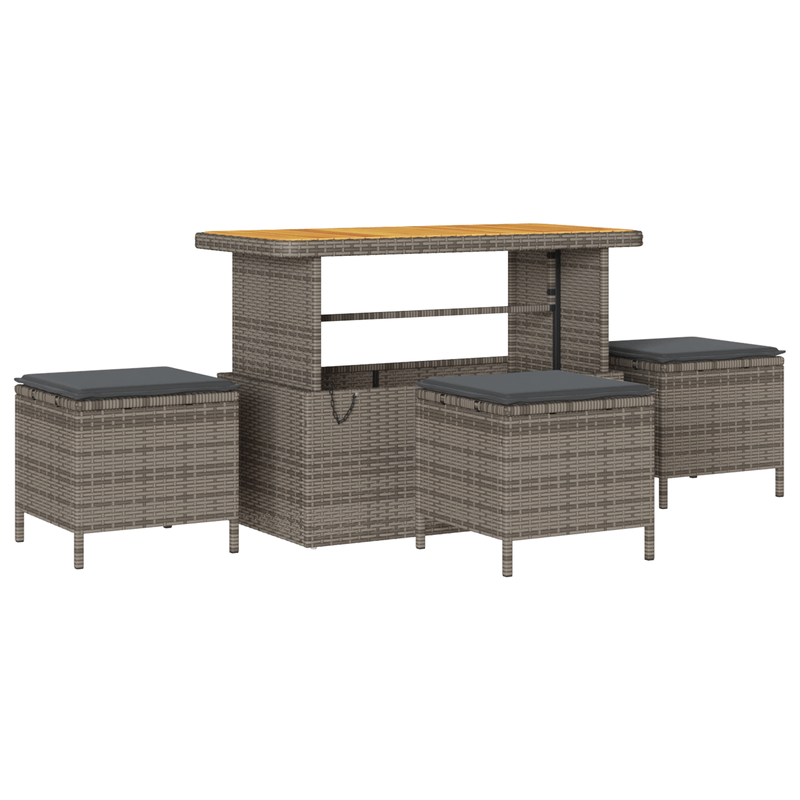 Casa si Gradina - Gradina si terasa - Mobilier exterior - Canapele si fotolii gradina - Set canapea gradina  10 piese cu perne, gri, poliratan, acacia - Infinity.ro