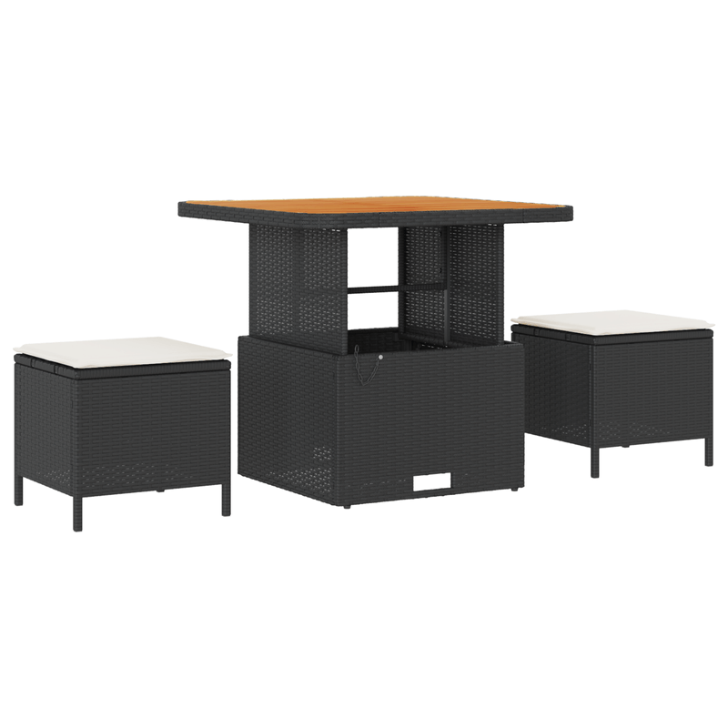 Casa si Gradina - Gradina si terasa - Mobilier exterior - Canapele si fotolii gradina - Set canapea de gradina 8 piese cu perne Negru Poliratan Acacia - Infinity.ro