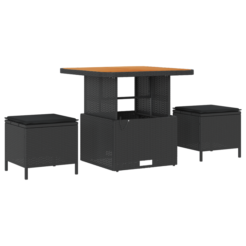 Casa si Gradina - Gradina si terasa - Mobilier exterior - Canapele si fotolii gradina - Set de canapea de gradina  13 piese cu perne Negru Poliratan Acacia - Infinity.ro