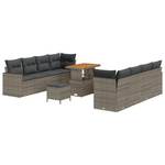 Casa si Gradina - Gradina si terasa - Mobilier exterior - Canapele si fotolii gradina - Set de canapele de gradina cu 11 piese cu perne gri din ratan plastic si acacia - Infinity.ro