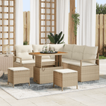 Casa si Gradina - Gradina si terasa - Mobilier exterior - Canapele si fotolii gradina - Set canapele gradina  8 piese cu perne bej poliratan acacia - Infinity.ro