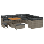 Casa si Gradina - Gradina si terasa - Mobilier exterior - Canapele si fotolii gradina - Set de canapea de gradina  cu perne gri din ratan poli - Infinity.ro