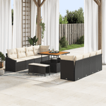 Casa si Gradina - Gradina si terasa - Mobilier exterior - Canapele si fotolii gradina - Set canapea gradina  11 piese cu perne Negru Poliratan Acacia - Infinity.ro