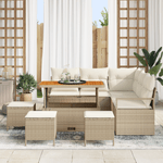 Casa si Gradina - Gradina si terasa - Mobilier exterior - Canapele si fotolii gradina - Set de canapea gradina  cu 9 piese si perne bej poliratan - Infinity.ro