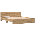 Casa si Gradina - Mobilier - Paturi si accesorii - Paturi - Cadru de pat cu spatar din stejar artizanal 180x200 cm Lemn compus - Infinity.ro