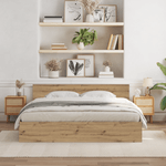 Casa si Gradina - Mobilier - Paturi si accesorii - Paturi - Cadru de pat cu spatar din stejar artizanal 180x200 cm Lemn compus - Infinity.ro