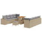 Casa si Gradina - Gradina si terasa - Mobilier exterior - Canapele si fotolii gradina - Set de canapea de gradina  cu 11 piese si perne Bej din ratan poli acacia - Infinity.ro