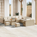 Casa si Gradina - Gradina si terasa - Mobilier exterior - Canapele si fotolii gradina - Set de canapea pentru gradina  cu 13 piese si perne, Bej, Ratan Polimeric, Acacia - Infinity.ro