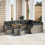Casa si Gradina - Gradina si terasa - Mobilier exterior - Canapele si fotolii gradina - Set 12 piese canapele gradina cu perne Poliratan gri Acacia - Infinity.ro