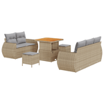 Casa si Gradina - Gradina si terasa - Mobilier exterior - Canapele si fotolii gradina - Set Canapea Gradina 8 Piese cu Perne Bej Ratan Poly Acacia - Infinity.ro