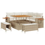 Casa si Gradina - Gradina si terasa - Mobilier exterior - Canapele si fotolii gradina - Set canapea gradina  8 Piese cu Perne Bej Ratan - Infinity.ro