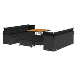 Casa si Gradina - Gradina si terasa - Mobilier exterior - Canapele si fotolii gradina - Set de Sofa de Gradina  11 Piese cu Perne Negru Rattan - Infinity.ro