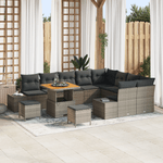 Casa si Gradina - Gradina si terasa - Mobilier exterior - Canapele si fotolii gradina - Set canapea gradina 12 piese perne gri Poliratan Acacia - Infinity.ro