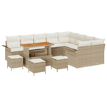 Casa si Gradina - Gradina si terasa - Mobilier exterior - Canapele si fotolii gradina - Set Canapea Gradina 13 Piese cu Perne Bej Ratan Polimer Acacia - Infinity.ro