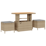 Casa si Gradina - Gradina si terasa - Mobilier exterior - Canapele si fotolii gradina - Set de Sofa pentru Gradina  cu 8 Piese cu Perna Bej Poliratan Acacia - Infinity.ro