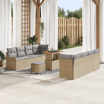 Casa si Gradina - Gradina si terasa - Mobilier exterior - Canapele si fotolii gradina - Set canapea gradina cu 11 piese Bej Poliratan Acacia - Infinity.ro