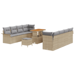 Casa si Gradina - Gradina si terasa - Mobilier exterior - Canapele si fotolii gradina - Set canapea gradina cu 11 piese Bej Poliratan Acacia - Infinity.ro