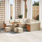 Casa si Gradina - Gradina si terasa - Mobilier exterior - Canapele si fotolii gradina - Set canapele gradina  12 piese cu perne Bej Ratan Poliester Acacia - Infinity.ro