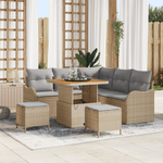 Casa si Gradina - Gradina si terasa - Mobilier exterior - Canapele si fotolii gradina - Set canapea gradina 8 piese bej ratan poli - Infinity.ro