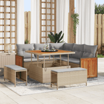 Casa si Gradina - Gradina si terasa - Mobilier exterior - Canapele si fotolii gradina - Set canapea pentru gradina  8 Piese cu perne Bej Poliratan Acacia - Infinity.ro
