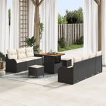 Casa si Gradina - Gradina si terasa - Mobilier exterior - Canapele si fotolii gradina - Set Canapea Gradina de 10 Piese cu Perne Ratan Polimer Negru Acacia - Infinity.ro