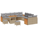 Casa si Gradina - Gradina si terasa - Mobilier exterior - Canapele si fotolii gradina - Set canapea gradina  cu perne, Bej, Rattan poli, Acacia - Infinity.ro