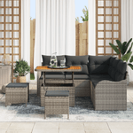 Casa si Gradina - Gradina si terasa - Mobilier exterior - Canapele si fotolii gradina - Set canapea de gradina  cu 8 piese si perne gri din poliratan si lemn de acacia - Infinity.ro