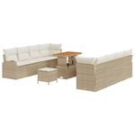 Casa si Gradina - Gradina si terasa - Mobilier exterior - Canapele si fotolii gradina - Set 11 Piese Gradina cu Perne Bej Ratan Polimer - Infinity.ro