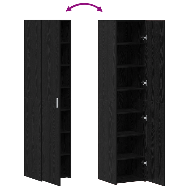 Casa si Gradina - Mobilier - Comode si corpuri - Corpuri bucatarie - Highboard Stejar Negru 40x42.5x185 cm Lemn prelucrat - Infinity.ro