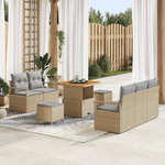 Casa si Gradina - Gradina si terasa - Mobilier exterior - Canapele si fotolii gradina - Set de canapea pentru gradina  cu 8 piese cu perne Bej Ratan Polietilenic Acacia - Infinity.ro