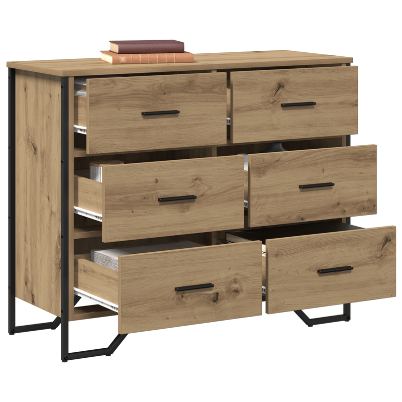Casa si Gradina - Mobilier - Comode si corpuri - Comode - Comoda din Stejar Artizanal 91x35.5x74.5 cm Lemn Inginerizat - Infinity.ro