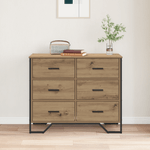 Casa si Gradina - Mobilier - Comode si corpuri - Comode - Comoda din Stejar Artizanal 91x35.5x74.5 cm Lemn Inginerizat - Infinity.ro