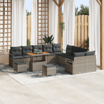 Casa si Gradina - Gradina si terasa - Mobilier exterior - Canapele si fotolii gradina - Set de canapea de gradina  cu perne Gri Poliratan Acacia - Infinity.ro