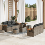 Casa si Gradina - Gradina si terasa - Mobilier exterior - Canapele si fotolii gradina - Set de canapea de gradina  9 piese cu perne gri poliratan acacia - Infinity.ro