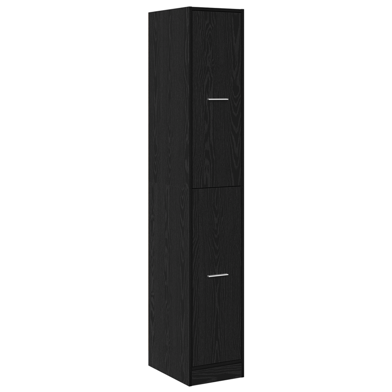 Casa si Gradina - Mobilier - Dulapuri si sifoniere - Dulapuri - Dulap de Apothecary Negru de Stejar 30x41x174.5 cm din Lemn Stratificat - Infinity.ro