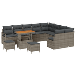 Casa si Gradina - Gradina si terasa - Mobilier exterior - Canapele si fotolii gradina - Set de Canapea pentru Gradina  12 Piese cu Perne Gri Rattan Poli Acacia - Infinity.ro