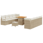 Casa si Gradina - Gradina si terasa - Mobilier exterior - Canapele si fotolii gradina - Set de 11 Piese Sofa de Gradina cu Perne Bej din Poliratan si Acacia - Infinity.ro