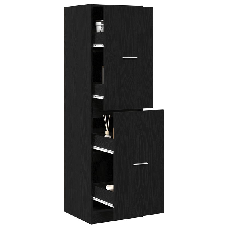Casa si Gradina - Mobilier - Comode si corpuri - Comode - Cabinet apotecar din lemn negru 40x41x144.5 cm - Infinity.ro