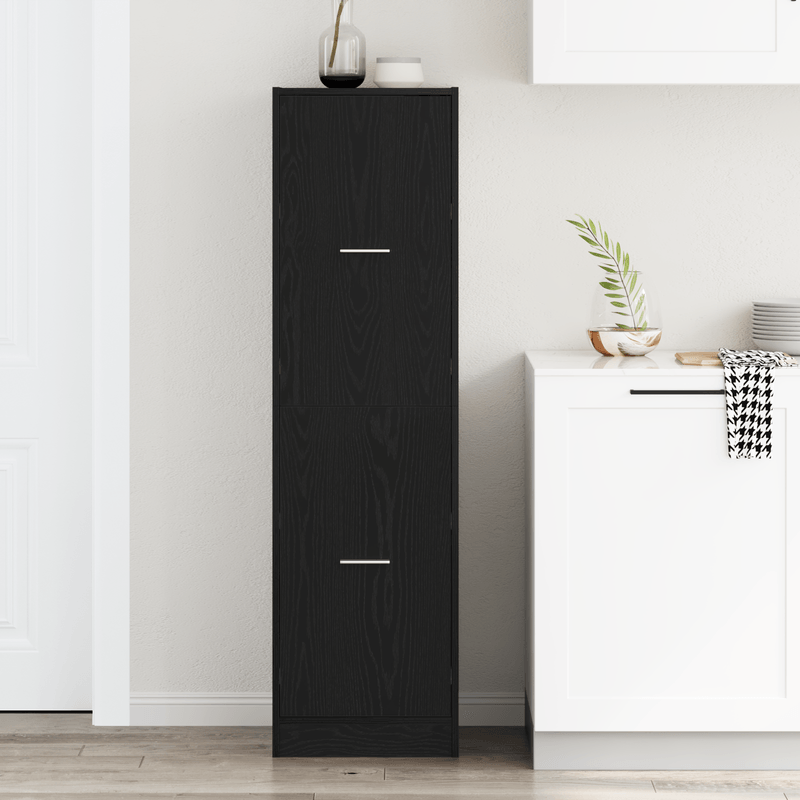 Casa si Gradina - Mobilier - Comode si corpuri - Comode - Cabinet apotecar din lemn negru 40x41x144.5 cm - Infinity.ro