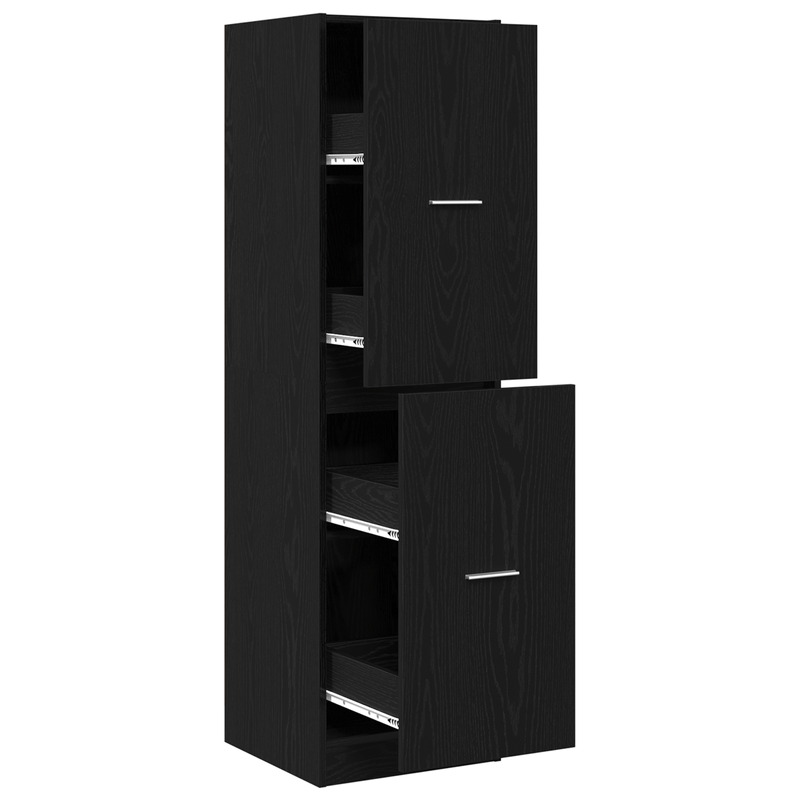Casa si Gradina - Mobilier - Comode si corpuri - Comode - Cabinet apotecar din lemn negru 40x41x144.5 cm - Infinity.ro