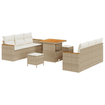 Casa si Gradina - Gradina si terasa - Mobilier exterior - Canapele si fotolii gradina - Set canapea gradina  9 piese cu perne Bej Ratan Acacia - Infinity.ro