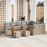 Casa si Gradina - Gradina si terasa - Mobilier exterior - Canapele si fotolii gradina - Set de canapea pentru gradina  13 piese cu perne Bej Poliratan Acacia - Infinity.ro