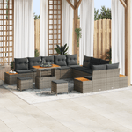 Casa si Gradina - Gradina si terasa - Mobilier exterior - Canapele si fotolii gradina - Set canapea gradina  13 piese cu perne Poliratan gri Acacia - Infinity.ro