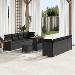 Casa si Gradina - Gradina si terasa - Mobilier exterior - Canapele si fotolii gradina - Set canapea gradina  11 piese cu perne, Rattan Policarbonat negru - Infinity.ro