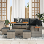 Casa si Gradina - Gradina si terasa - Mobilier exterior - Canapele si fotolii gradina - Set de canapele de gradina  cu perne gri din poliratan Acacia - Infinity.ro
