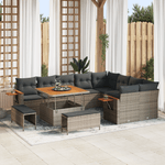 Casa si Gradina - Gradina si terasa - Mobilier exterior - Canapele si fotolii gradina - Set de Canapea Gradina  12 Piese cu Perne Gri Poliratan Acacia - Infinity.ro