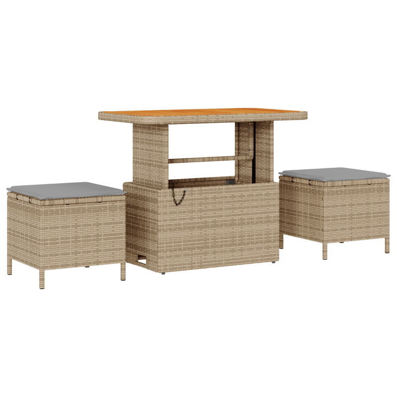 Casa si Gradina - Gradina si terasa - Mobilier exterior - Canapele si fotolii gradina - Set de 9 Piese de Canapea de Gradina cu Pernute Bej Ratan Sintetic Acacia - Infinity.ro