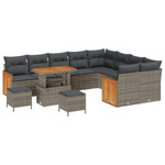 Casa si Gradina - Gradina si terasa - Mobilier exterior - Canapele si fotolii gradina - Set de canapea pentru gradina cu 12 piese cu perne gri din ratan polimer si acacia - Infinity.ro