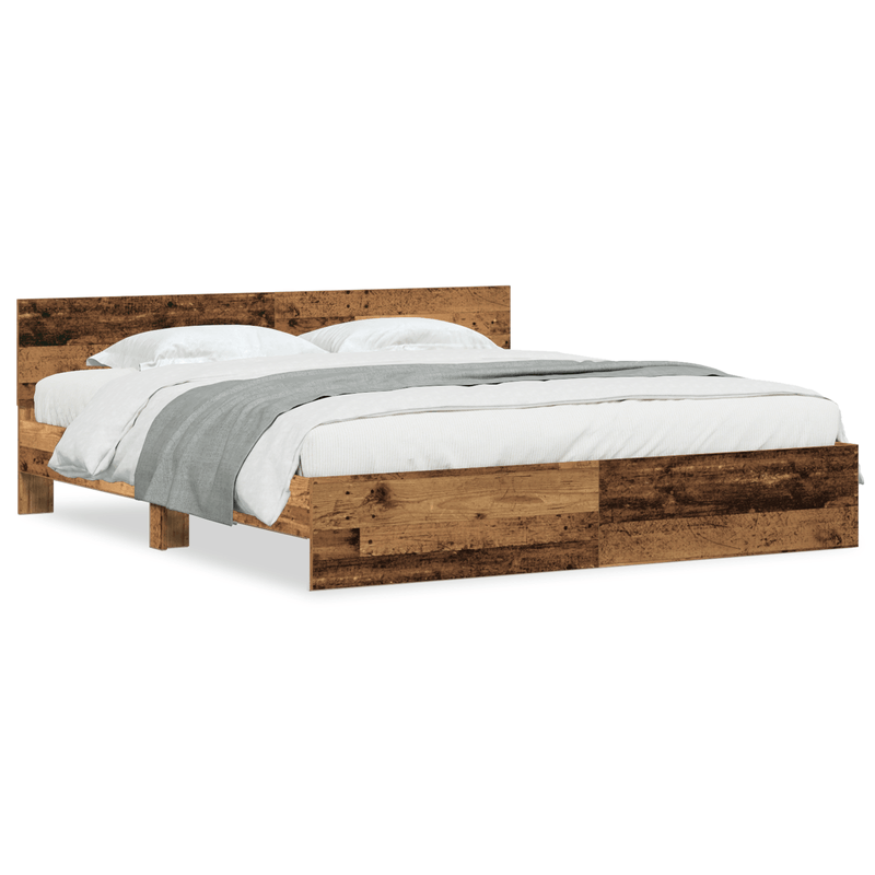 Casa si Gradina - Mobilier - Paturi si accesorii - Paturi - Cadru de pat cu tablie din lemn vechi 180x200 cm Lemn prelucrat - Infinity.ro